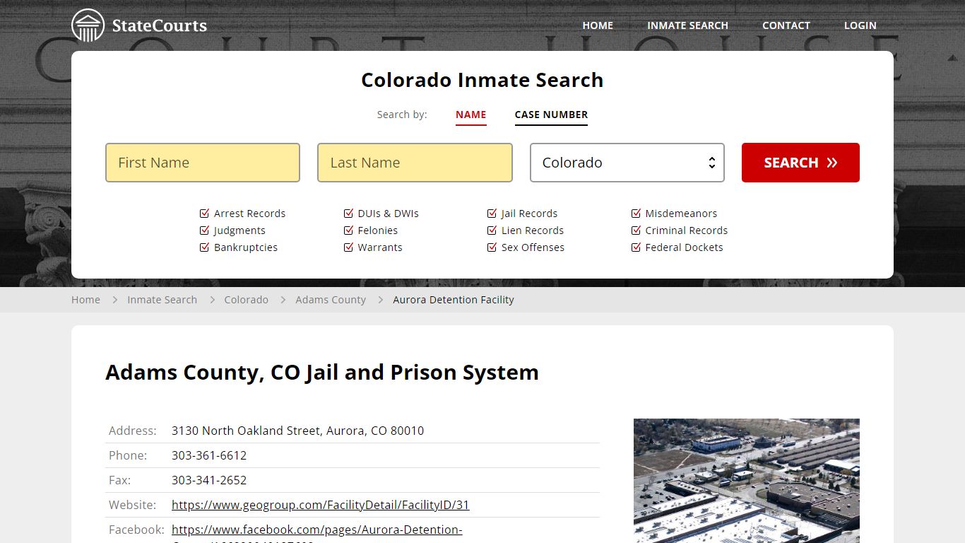 Adams County, CO Jail and Prison System - State Courts