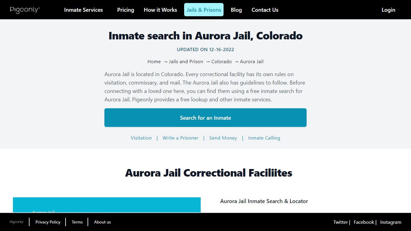 Inmate Search Aurora Jail, Colorado | Pigeonly